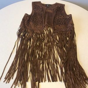 Women’s Leather Fringe Vest